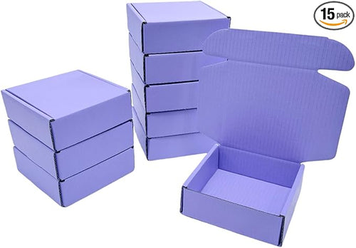 15 Pcs 4.7 x 4.7 x 1.6 Inches Mini Size Corrugated Cardboard Gift Boxes by Unknown