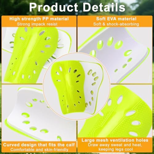 2 Pairs Shin Guards Soccer for Kids,Shin Pads Extra Lightweight Breathable Slide in Shin Guard for Football Training Match Outdoor Activities Protective Slip-in Shin Guards for Boys Girls - Image 3
