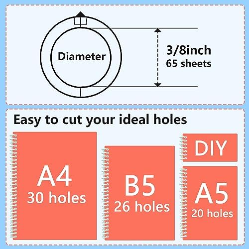 Binding Spines/Coils/Combs: Open & Close Easily Adding Pages for Notebook ，Worklion Binding Machine 30 Ring Diameter 3/8"Binding Combs， Maximum 65 Sheets Multicolor Trimmable Sturdy 10pieces - Image 3