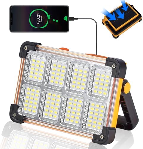 YXQUA 120W Solar Rechargeable Work Light, 144 LED 10000LM, IP65 by YXQUA