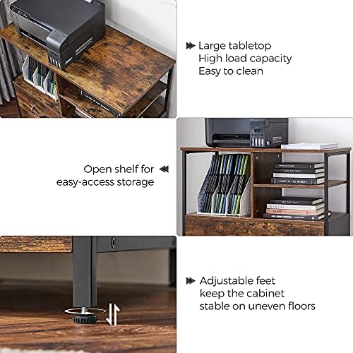 VASAGLE Lateral File Cabinet, Printer Stand with Open Shelves and Drawer - Image 5