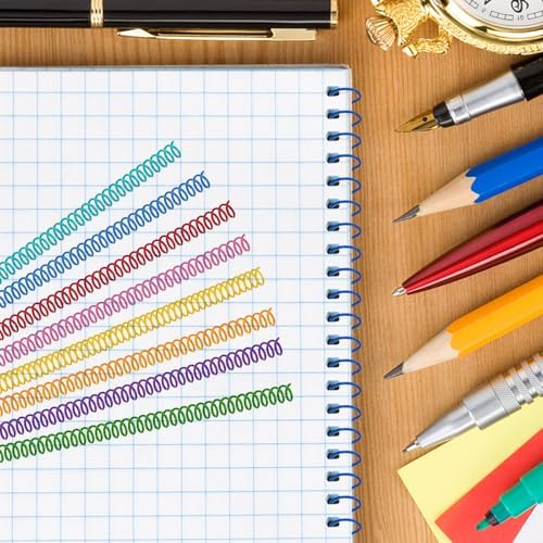 120 Pack Plastic Spiral Binding Coils Binder Binding Spirals Rings Multi Size Spiral Binding Wire Combs Spines Coils, 4:1 Pitch (5/16 Inch,Multicolor) - Image 4