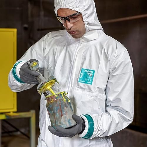 Hazmat Suits Hooded Coveralls Disposable Chemical-Resistant, Elastic, Unisex-Adult Industrial 8 Sizes - Image 6