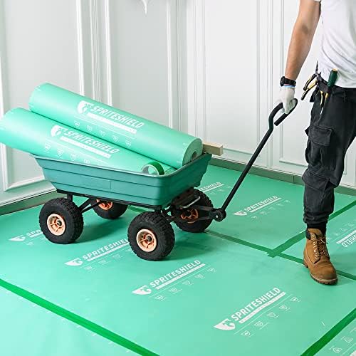 39" x 100' Heavy-Duty Temporary Floor Protection for Construction & Renovation, Green, Surface Protection Film for Hardwood Floors, Tile&Hard Paint Protection. (S-180G 39" x 100') - Image 6