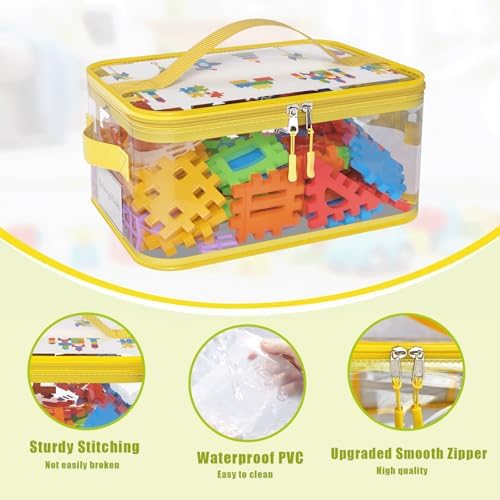 8 Pack Large Clear Toy Storage Bags with Labels, Handles, Zippers XL - Image 7