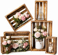 Set of 6 Wooden Crates for Display, Nesting Wood Crates for Storage by Unknown