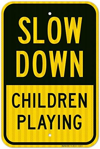 Slow Down Children Playing Sign, Traffic Sign, by SigoSigns