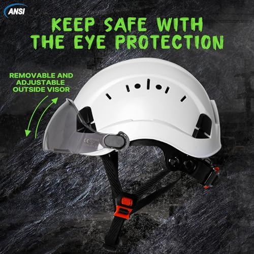 Aolamegs Construction Hard Hat with Visor and Chin Strap for Men,ANSI Z89.1 - Image 3