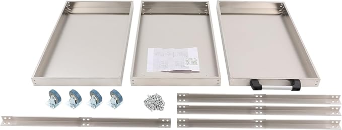3-Tier Stainless Steel Utility Cart, 440lb Load-Bearing Heavy Duty Service Cart - Image 9