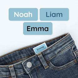 TeddyLabels - Clothing Labels for Nursing Home (180) – Self-Adhesive Name Tags for Clothes and Personal Items. Personalized Labels for Daycare, Nursing Homes, and Laundry Use - Blue by Teddylabels