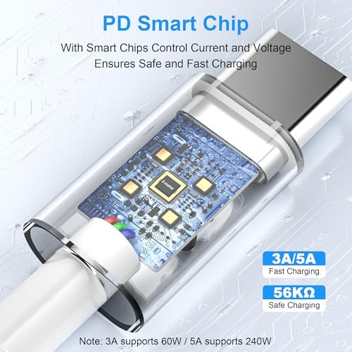 USB C to USB C Charging Cable for Apple iPhone 17/16/15 Charger Fast 1ft Short USBC to Type C Power Cord for iPhone 17/17 Pro/17 Pro Max/Air/16/16e/15，MacBook Air 13 inch/MacBook Pro - Image 2