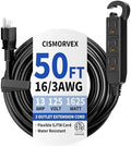 50Ft 3 Prong Multiple Outlets Outdoor Extension Cord, Black by Unknown