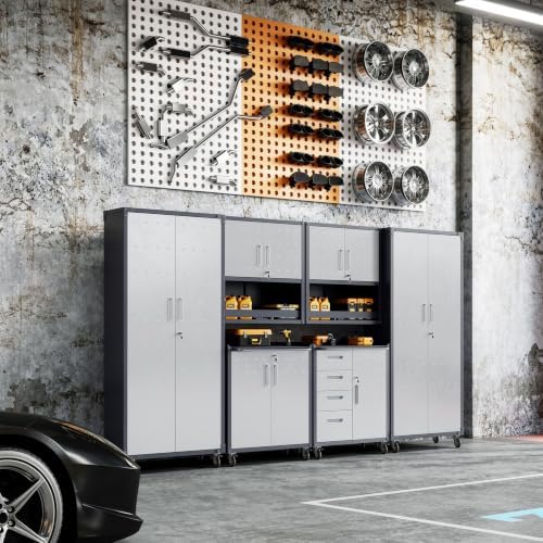 6-Piece Garage Storage Cabinets System Heavy Duty Workshop Set - Image 3