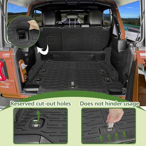 Cargo Liners for 2021-2026 Jeep Wrangler JL Unlimited 4XE 4 Door,Trunk Mat with Seat Back Cover Accessories All Weather Rear Cargo Mat Backrest Protector for 4XE (Not for 4X4 Gas Type) - Image 3