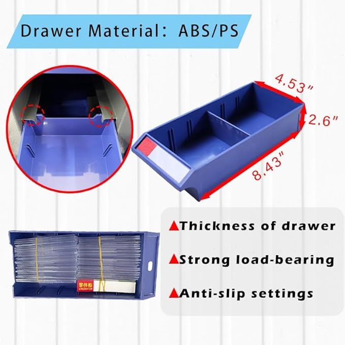Parts Cabinet 48 Drawer Parts Drawer Storage Bolt Bins Organizer Storage Steel - Image 3