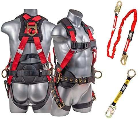 Palmer Safety Hammerhead 5pt Safety Harness Back Padded, QCB Chest, Tongue Buckel Legs Straps, Back & Side D-Rings by ATERET