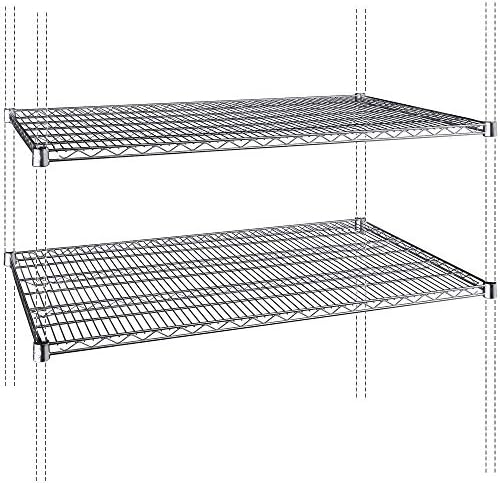 Chrome Wire Shelf |Pack of 2 Shelves| for Storage in Dry Environments | Ideal for Stores, Restaurants, Businesses and Homes (Chrome Wire Shelves, 18''W x 24''L) - Image 4