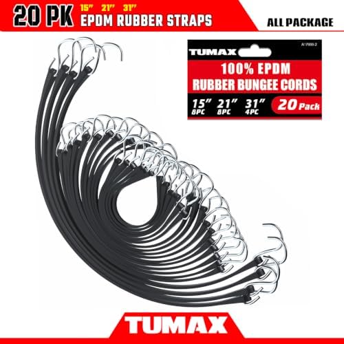 20PCS EPDM Bungee Cords S Hooks,Heavy Duty Tarp Straps - Image 2