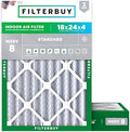 Filterbuy 18x24x4 Air Filter MERV 8 Dust & Allergy Defense (2-Pack) by Filterbuy