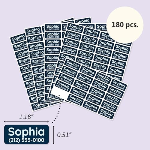 TeddyLabels - Clothing Labels for Nursing Home (180) – Self-Adhesive Name Tags for Clothes and Personal Items. Personalized Labels for Daycare, Nursing Homes, and Laundry Use - Dark Navy Blue - Image 6