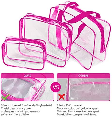 6Pcs Crystal Clear PVC Travel Toiletry Bag Kit for Women Men, Cosmetic Bags - Image 4