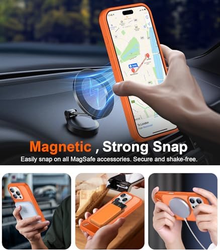Temdan Magnetic Compatible with iPhone 16 Pro Case, [Built-in Invisible Kickstand][Compatible with MagSafe][Military Grade Shockproof] Slim Translucent Matte Phone Case for iPhone 16 Pro 6.3" - Image 6