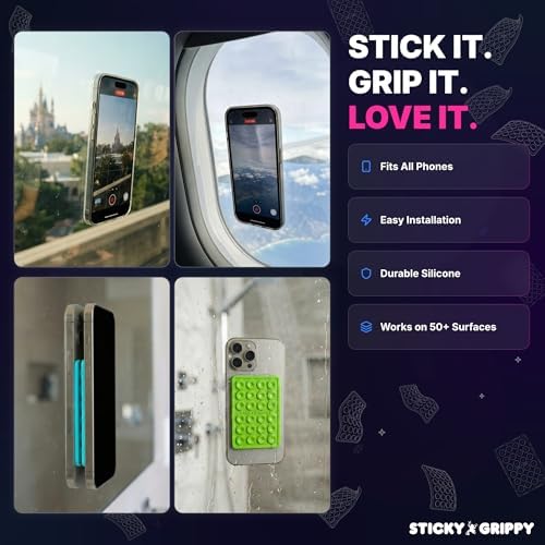 StickyGrippy Suction Phone Case Mount, Silicon Adhesive Phone Accessory for iPhone and Android, Hands-Free Fidget Toy Mirror Shower Phone Holder, Tiktok Videos and Selfies (White) - Image 6