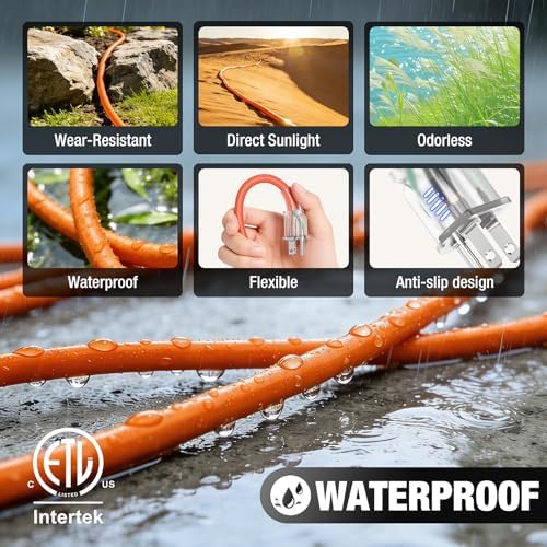 12/3 Gauge Outdoor Extension Cord 15 FT Heavy Duty Waterproof Orange（2pack） - Image 3