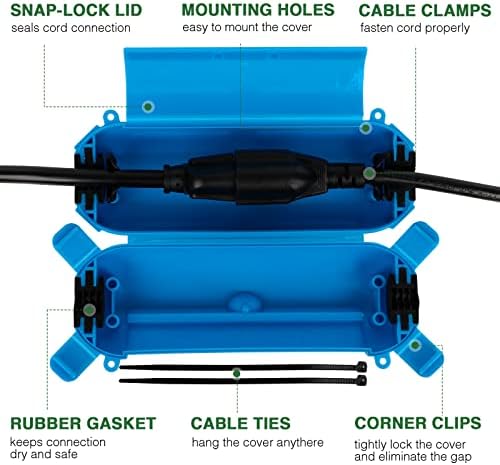 [3 Pack] Flemoon Outdoor Extension Cord Safety Cover with Waterproof Seal - Image 2