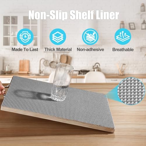 Songrey Non-Slip Shelf Cabinet and Drawer Liner, 12IN x 10FT, Dark Gray - Image 2