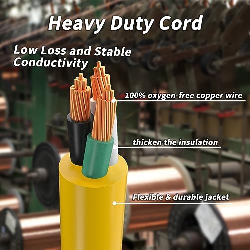 PlugSaf 25FT 12 Gauge Extension Cord, Heavy Duty Extension Cord, Yellow - Image 3