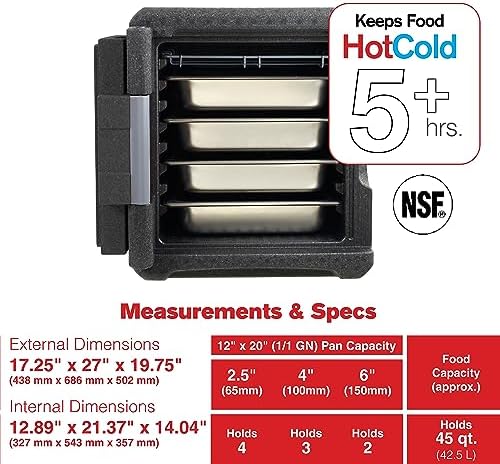 METRO Mightylite ML300-BL Insulated Front-Load Pan Carrier, 4 Pan Capacity (Black) - Image 3