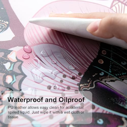 QiyI PU Leather Large Mouse Pad, Office Decor, 31.5" x 15.7", Butterflies - Image 4