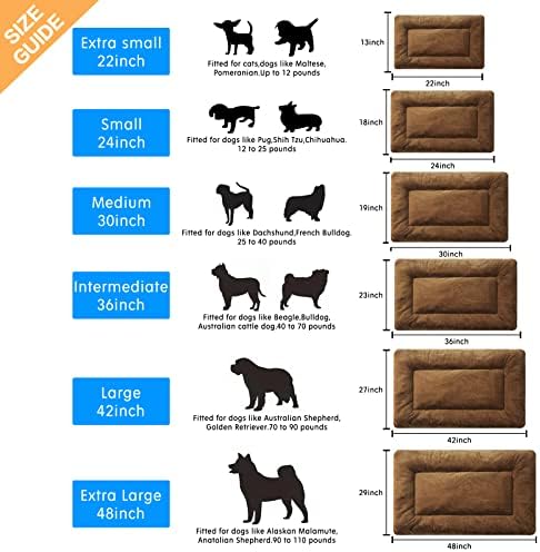 VERZEY Dog Crate Pad Washable Dog Bed for Crate Medium Mat 30-Inch Brown - Image 2