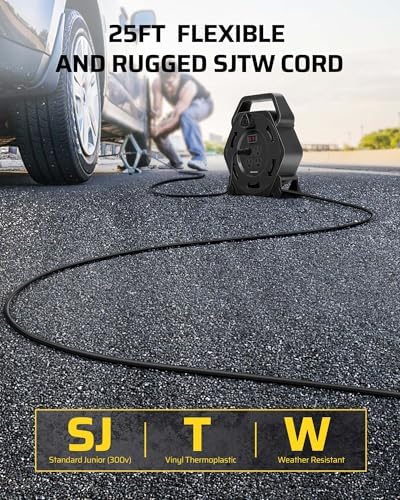 DEWENWILS 25FT Extension Cord Reel, Hand Wind Retractable Cord Reel - Image 6