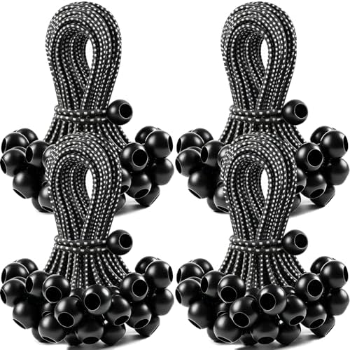 100 Pack Ball Bungee Cords 6 Inch, Heavy Duty Bungee Cord with Balls Canopy Tarp Tie Downs Bungee Balls for Camping, Shelter,Cargo,Tent Poles UV Resistant by Unknown