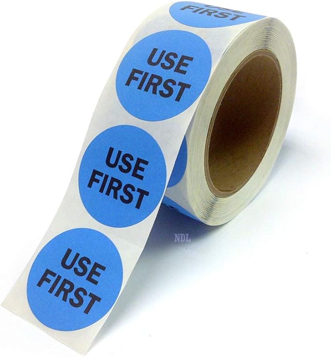 2 Inch Round Blue Labels for Inventory Food Rotation Control, 500 Stickers Per - Image 3