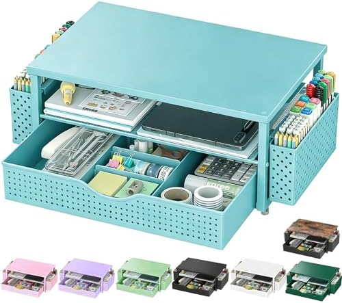Spacrea Desk Organizers and Accessories, Printer Stand with Storage, Blue by Spacrea