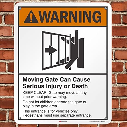 SmartSign 30 x 24 inch “Warning - Moving Gate Can Cause Injury Or Death” Sign, 80 mil Aluminum, 3M Laminated EG Reflective Material, Black, White and Orange, Made in USA - Image 4