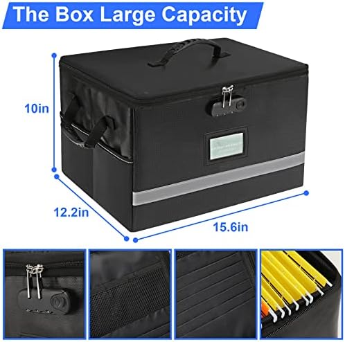 EXLIFBAG Fireproof File Organizer with Lock, 1 Layer - Image 3