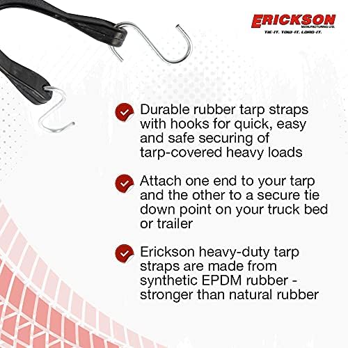 Erickson 06601 10" Long Industrial EPDM Rubber Tarp Strap, (Pack of 4) - Image 2