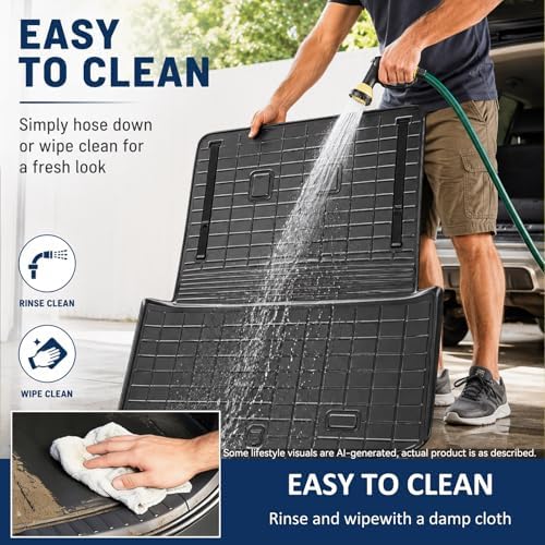 Prosheve Floor Mats & Cargo Liner Set for Hyundai Palisade 2020-2025 7/8 Passenger (2020-2025 Hyundai Palisade Cargo Mats) - Image 5