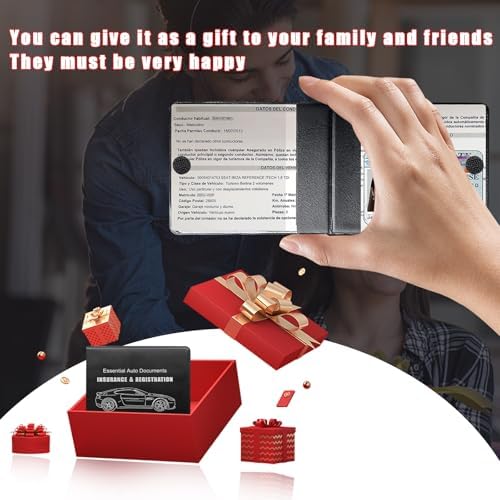 Ziciner Car Registration Insurance Holder, 2Pack Essential Auto Card Document Glove Box Organizer with Touch Fastener, Vehicle Interior Accessories Perfect for Most Car, Truck, SUV (Black/Back Flag) - Image 5