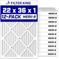 Filter King 22x36x1 Air Filter MERV 8, AC Furnace Filters (12-Pack) by FilterKing