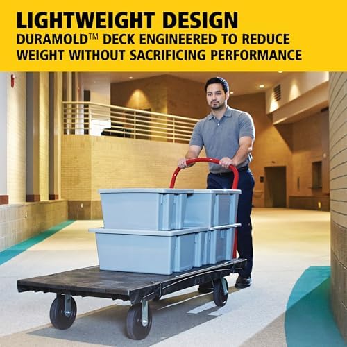 Rubbermaid Commercial Products Heavy-Duty Platform Truck, 2,000 Pound Capacity, 24" x 48" Platform, 8" TPR Casters, Black, for Warehouse/Garage/Cleaning/Manufacturing - Image 5