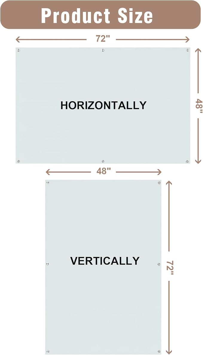Mifuro Magnetic Glass Whiteboard，72"x48" Wall Mounted Frameless Dry Erase Board - Image 7