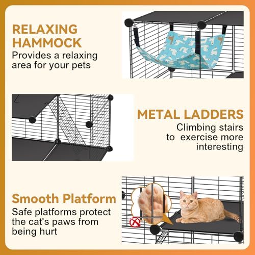 VISCOO Cat Cage, 3-Tier DIY Catio Cat Enclosures, 36"x16"x36" Cat Playpen - Image 4