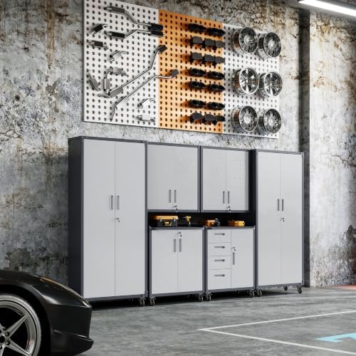 6-Piece Garage Storage Cabinets System Heavy Duty Workshop Set - Image 3