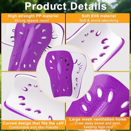 2 Pairs Shin Guards Soccer for Kids,Shin Pads Extra Lightweight Breathable Slide in Shin Guard for Football Training Match Outdoor Activities Protective Slip-in Shin Guards for Boys Girls - Image 3