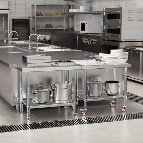 KUARBARR Stainless Steel Table for Prep & Work with Undershelf 24 x 36 Inches NSF Metal Commercial Kitchen Prep Table with Adjustable Under Shelf Worktable for Restaurant Home Outdoor - Image 2